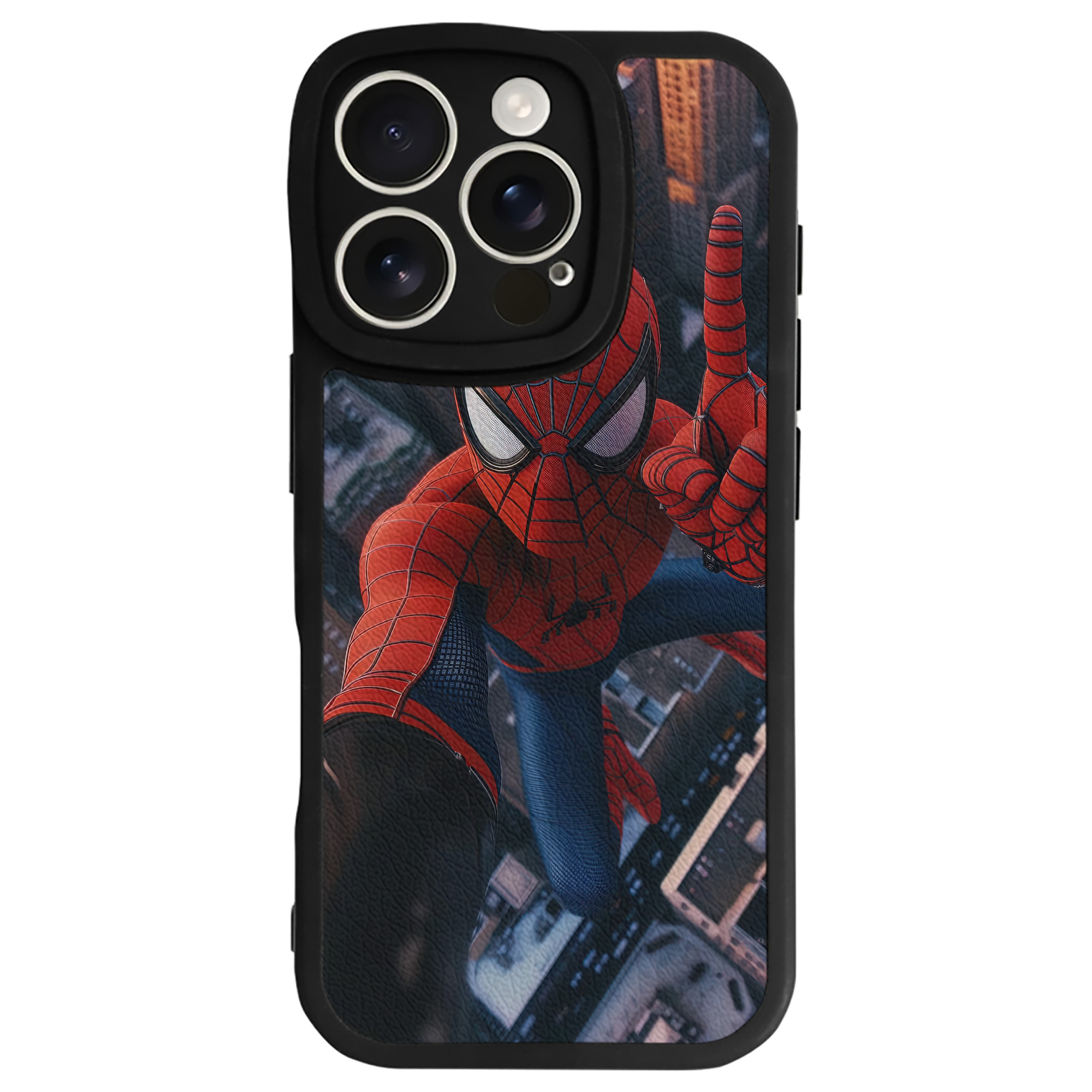 （画像用） Spider Man スパイダーマン 【iPhone 16シリーズ対応】シリコンスマホケース（レザー調） 材質：シリコン